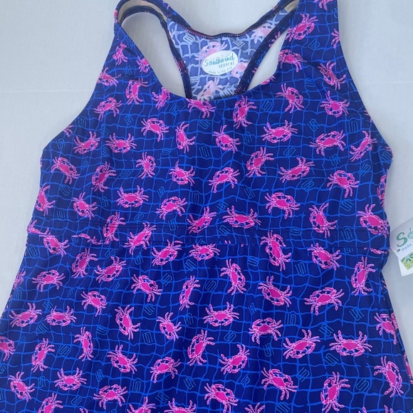 Southwind Apparel Blue and Pink Crab Cover Up Beach Dress Medium - Picture 11 of 16